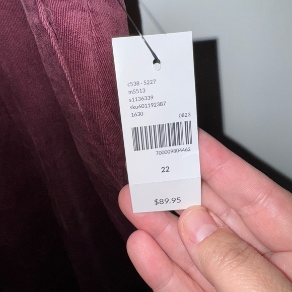 NWT Lane Bryant Corduroy Mid Rise Trouser Wide Leg Pant Size 22 - Picture 2 of 11